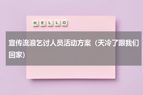 宣传流浪乞讨人员活动方案（天冷了跟我们回家）